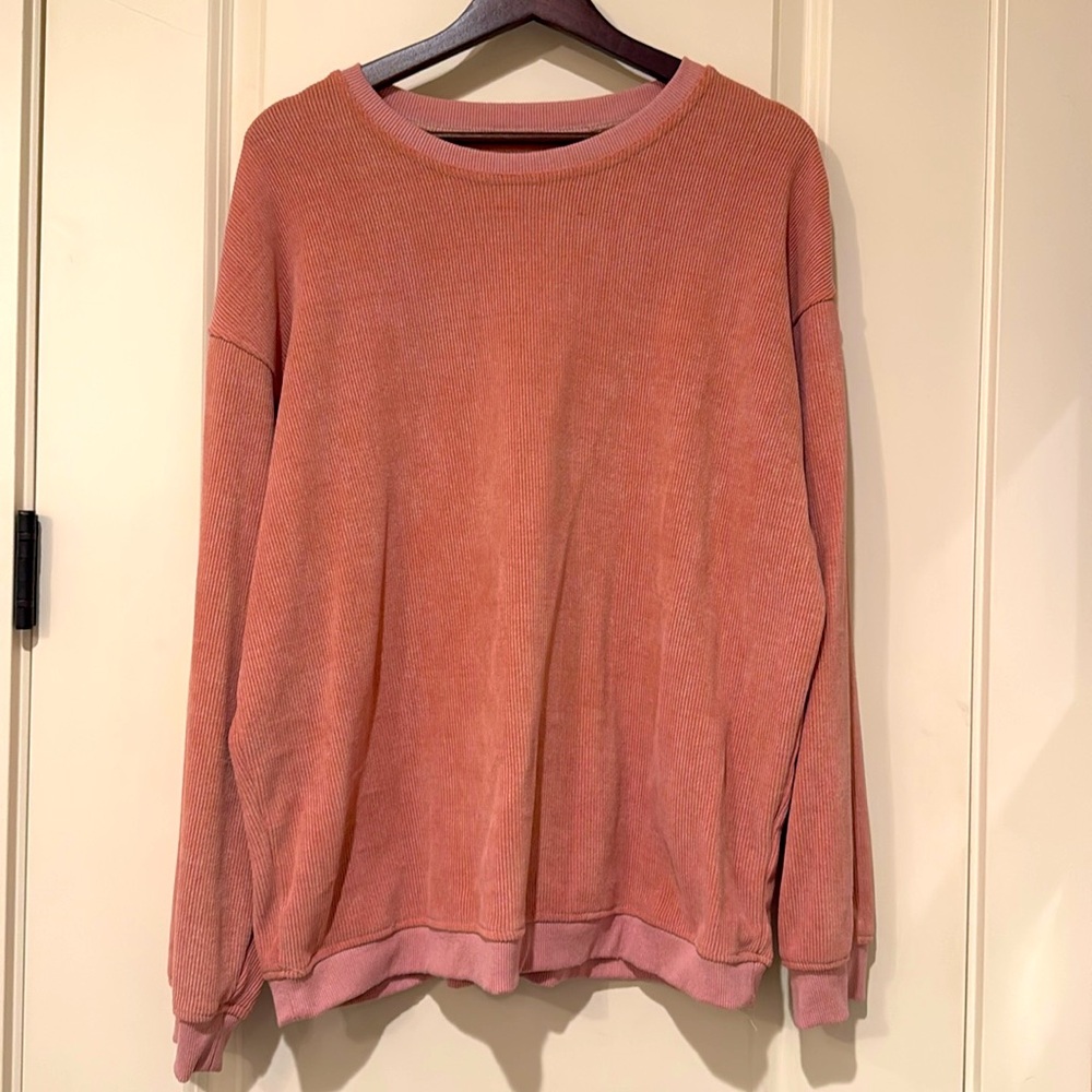 Blush pink oversized fit women’s long sleeve tunic